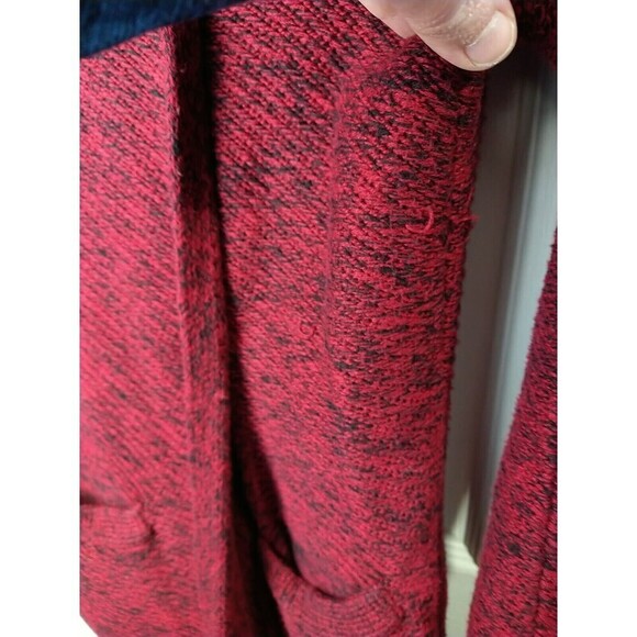 Lucky Brand Red Black Heathered Long Sleeve Button Cardigan. Size S - Picture 6 of 11